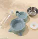 PawSip bowl top view showing stainless steel bowl and floating disk