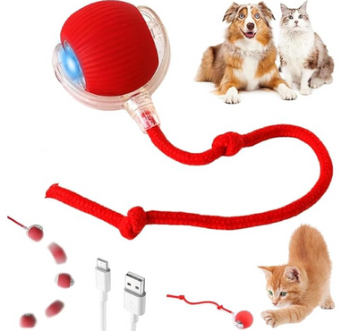 PawSip Interactive LED Rolling Ball Toy for Cats & Kittens — USB Rechargeable