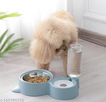 Dog using PawSip 2-in-1 automatic water dispenser and food bowl