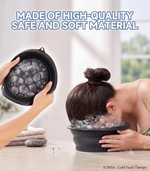 Collapsible Facial Ice Bath Bowl with Built-in Ice Tray — Skin Tightening & Cold Plunge Therapy Tool