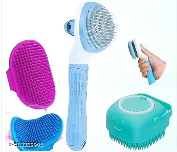 PawSip 4-in-1 Silicone Pet Grooming & Bath Massage Set for Dogs & Cats